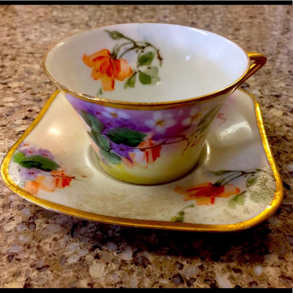 Hand Painted China Tea Cup & Saucer